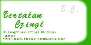 bertalan czingl business card